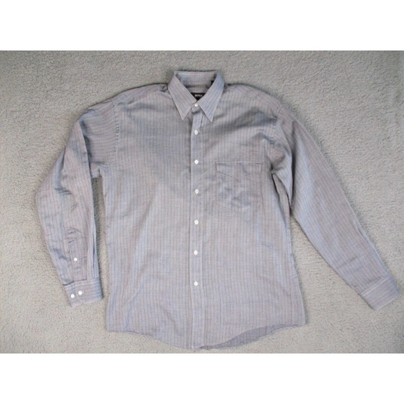 Hugo Boss Dress Shirt Men's Size 15.5 / 39 Gray‎ Blue Button Down Long Sleeve - Picture 1 of 12